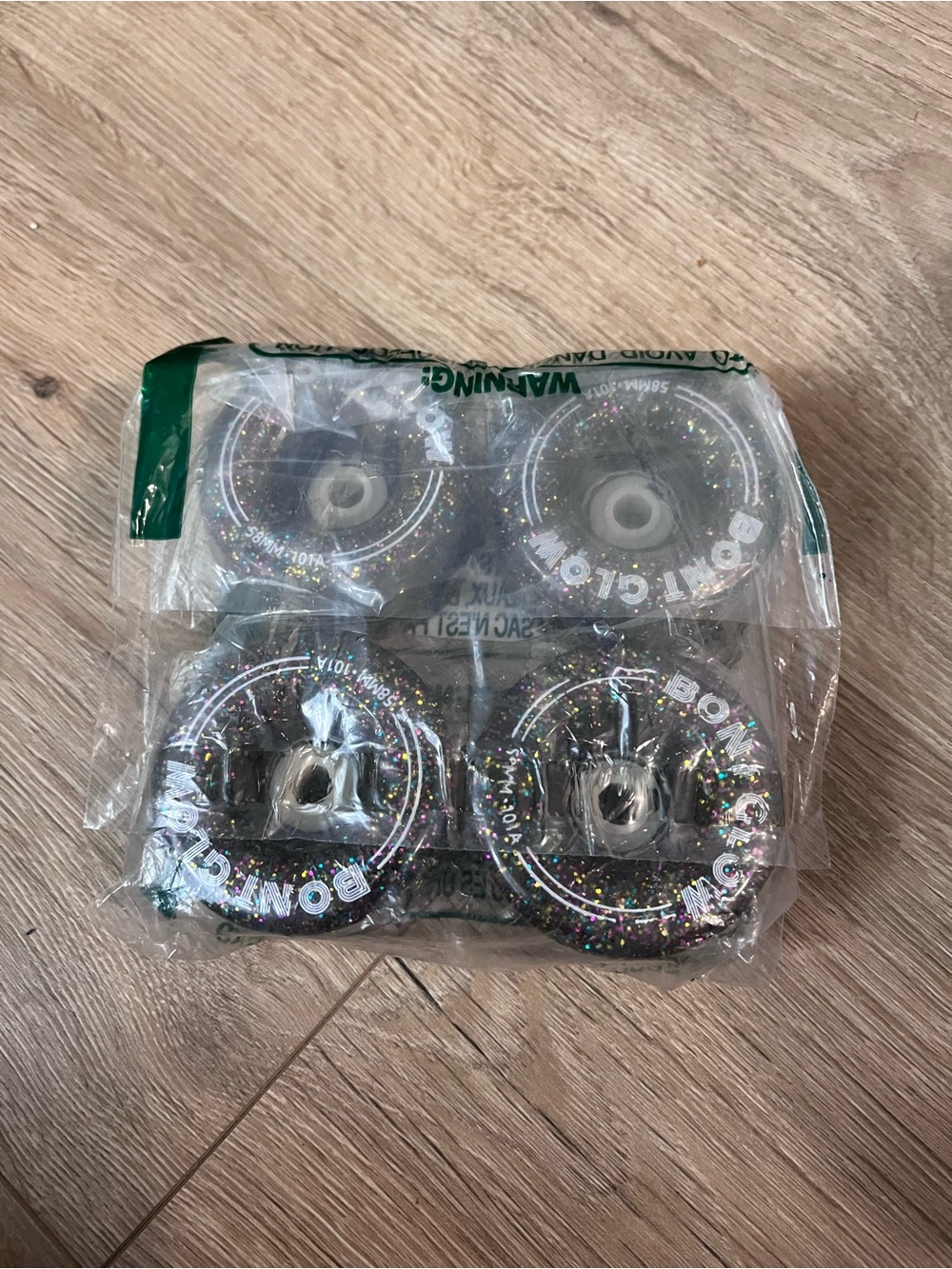 Bont Glow Multi Color Glitter Roller Skate Wheels Pack of 4